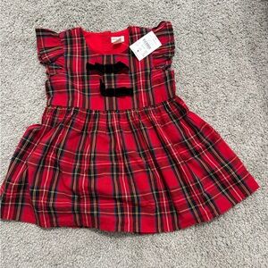 Crewcuts Toddler Red Tartan Dress with Black Bows